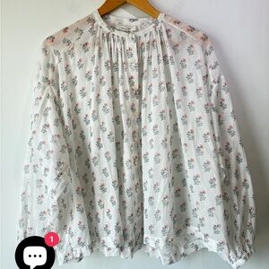 Doen White Floral Blouse